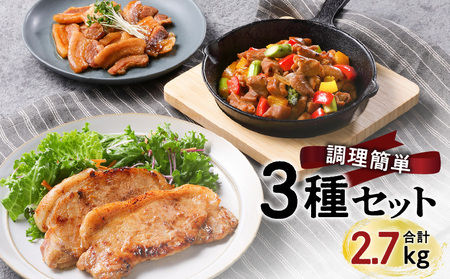 【 ナンチクファクトリー 】 簡単調理 ！ 3種 セット 計 2.7kg （B） K073-003 肉 豚肉 惣菜 総菜 冷凍