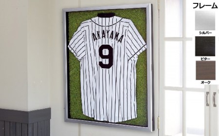 リアル人工芝 ユニフォームケース額 Mサイズ フレームカラー:シルバー JSR-508-1