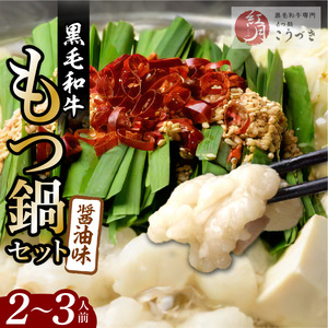 【黒毛和牛専門　もつ鍋こうづき】もつ鍋セット醤油味2～3人前 _KO0305