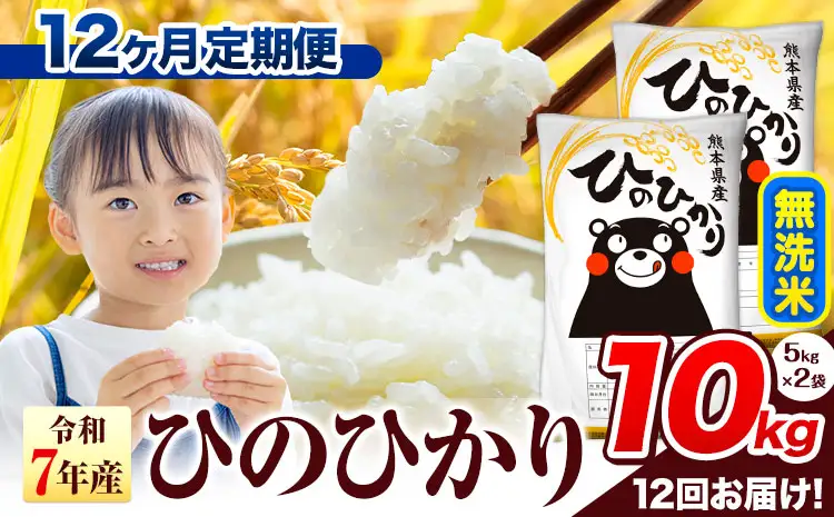 R7年産 無洗米【12ヶ月定期便】ひのひかり 10kg 無洗