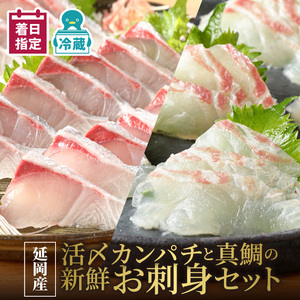 延岡産活〆カンパチと真鯛の新鮮お刺身セット N019-YB435