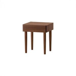 旭川家具　コサイン　ドロワーナイトテーブル　ウォルナット 【 旭川家具 北海道 旭川市 木製 家具 ベッドサイド テーブル 引き出し 抽斗 収納付き コンパクト 選べる樹種 シンプル ナチュラル 手作り 北欧 おしゃれ 天然木 無垢 】_01139