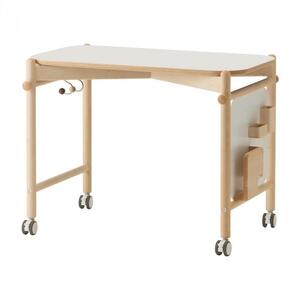 旭川家具　コサイン　coitti デスク 【 旭川家具 北海道 旭川市 木製 家具 コンパクトデスク リビング学習 リビングデスク 在宅ワーク 作業台 小デスク キャスター付き 高さ調節OK 子どもから大人まで ナチュラル 手作り 北欧 おしゃれ 天然木 無垢 】_01140