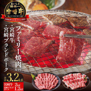 宮崎牛・宮崎ブランドポーク焼肉セット（10～15人前） N023-YZG006