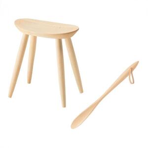 旭川家具　コサイン　エントランススツールと靴べら（S）のセット メープル  ｜ 家具 _00083