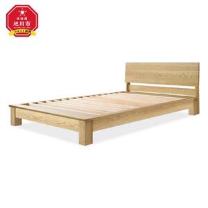 旭川家具 山室家具製作所 LINEA(リネア) No.108 ダブルベッド ナラ 【 国産 無垢 インテリア 木製 ナチュラル すのこ ダブル ベッドフレーム 寝室 北海道 】 _00934