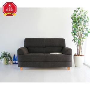 旭川家具　宮田産業　オリビア２人掛けソファ　ナチュラル 【 国産 無垢 インテリア 木製 シック ソファ ソファー 2人掛け 2.5人掛け リビング ダイニング 北海道 】_01504