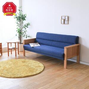 旭川家具 MUKU工房オリジナル MKソファ 180 チェリー 【 国産 無垢 インテリア 木製 ナチュラル ソファ ソファー 3人掛け リビング ダイニング 北海道 】_01648
