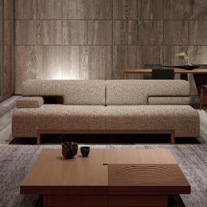 旭川家具 カンディハウス ATILLA LUX リビングソファー240 ウォルナットCW ／ 張地（布）ベントレー GY _01827