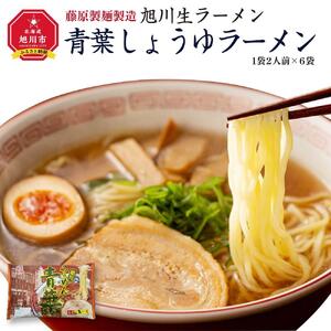 旭川生ラーメン 青葉しょうゆラーメン ラーメンスープ付 1袋２人前×６袋 藤原製麺製造 ｜ ラーメン 北海道_01526