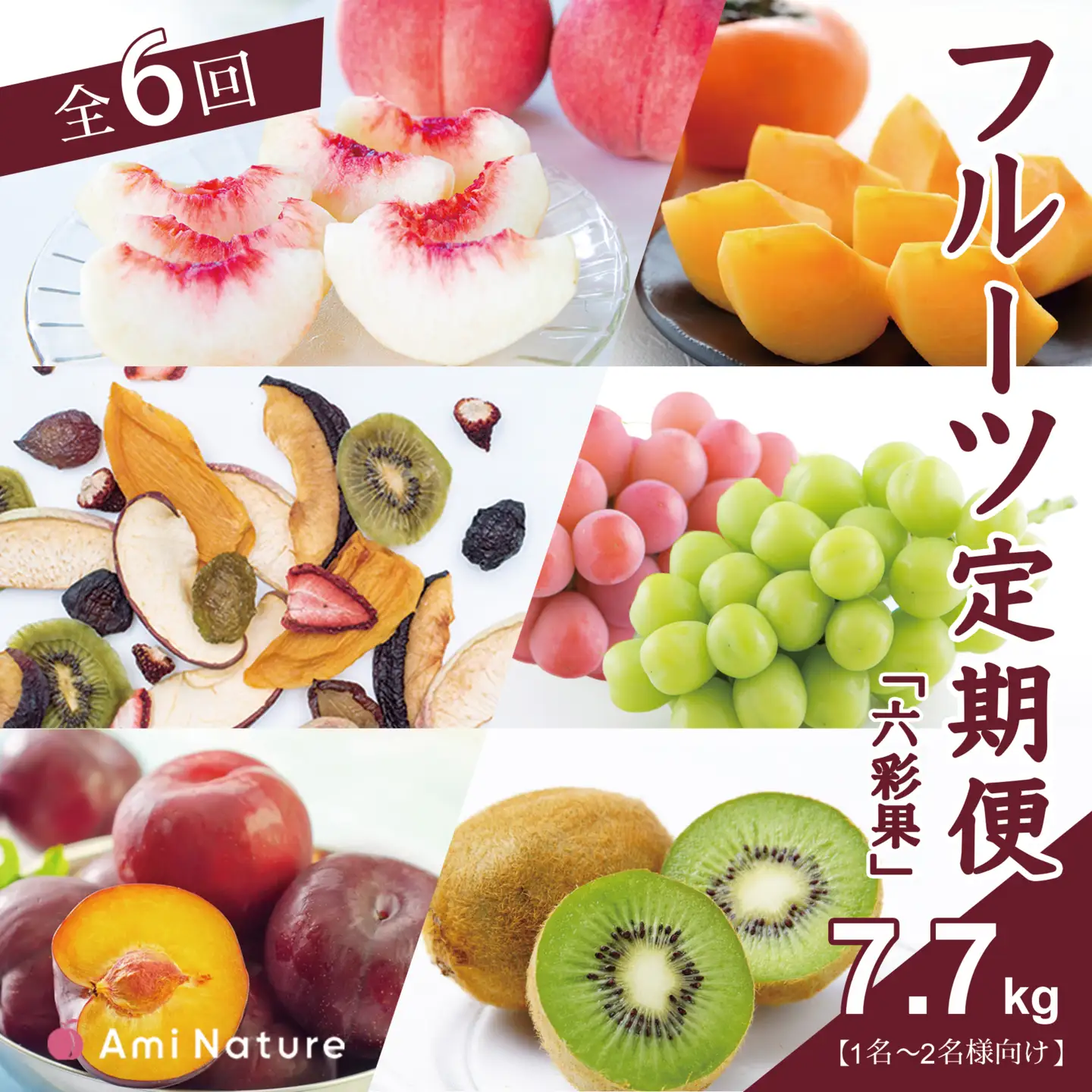 フルーツ定期便≪六彩果≫全6回【1名～2名様向け】 065-006_v2