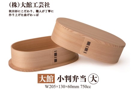 185P6005 【大館曲げわっぱ】小判弁当（大） 【配送日指定不可】
