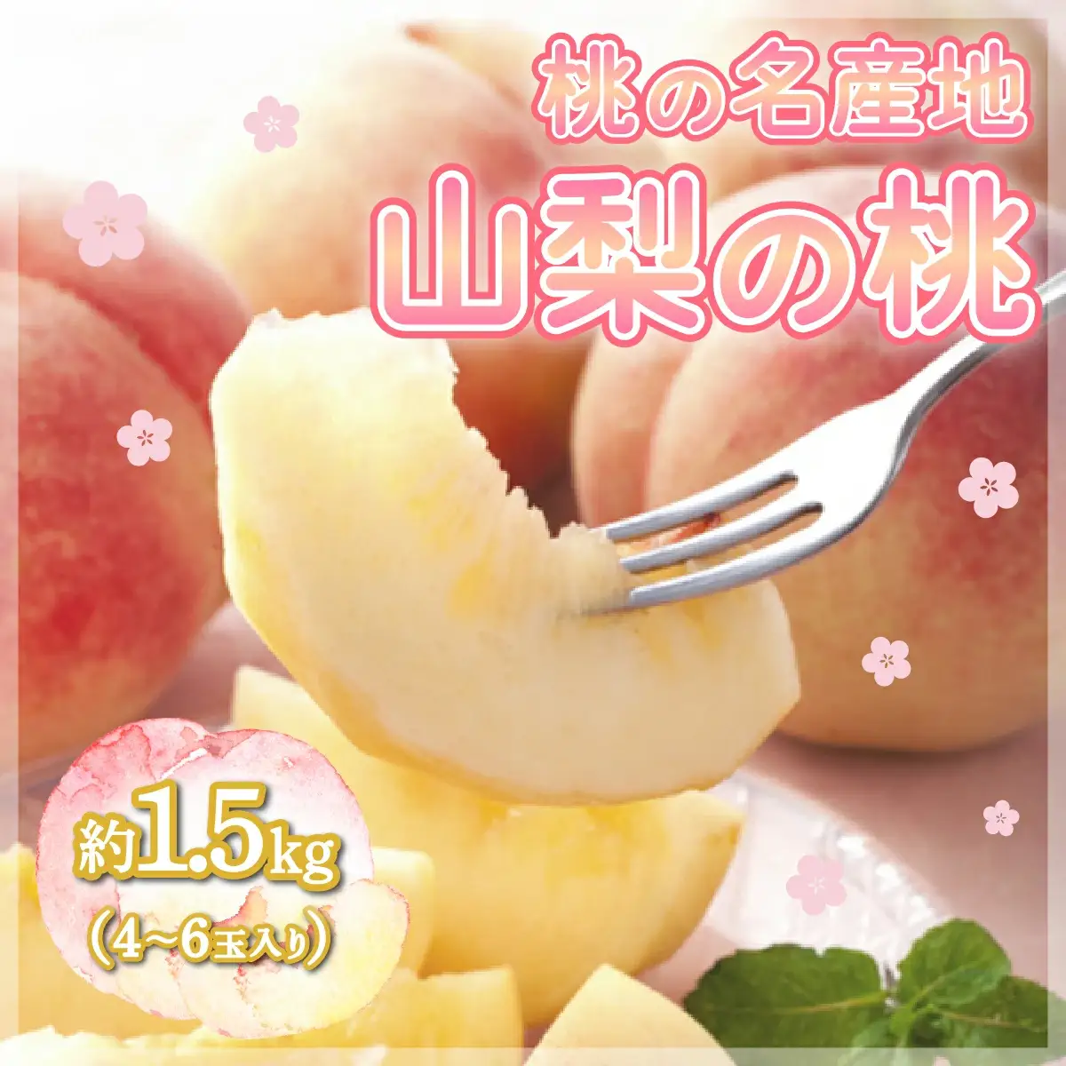 【2026年発送★先行予約】ももの名産地”山梨”の桃 約1.5kg（4～6玉入り） 109-008-26y