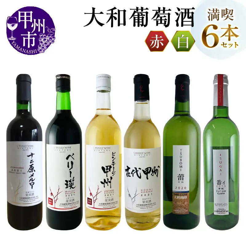 大和葡萄酒が贈る赤白6本満喫セット（MG）E1-650
