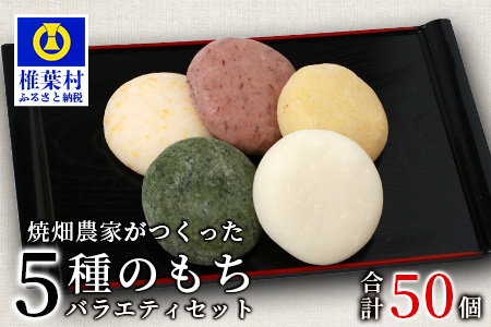 焼畑農家がつくった5種のお餅バラエティセットA(白もち よもぎもち とうきびもち あずきもち あわもち)【日本三大秘境の地「椎葉村」からお届け】 YS-49