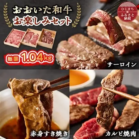 おおいた和牛 お楽しみセット(カルビ焼肉・赤身すき焼き・サーロインステーキ)_牛肉  肉  和牛  おおいた和牛  国産牛  お肉  肉セット  焼肉  赤身  ステーキ  食べ比べ_【配送不可地域：離島】【1395461】