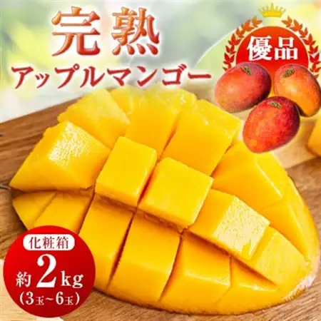 【2026年6月中旬から順次発送・優品】完熟アップルマンゴー約2kg(3玉～6玉)【配送不可地域：離島】【1390905】