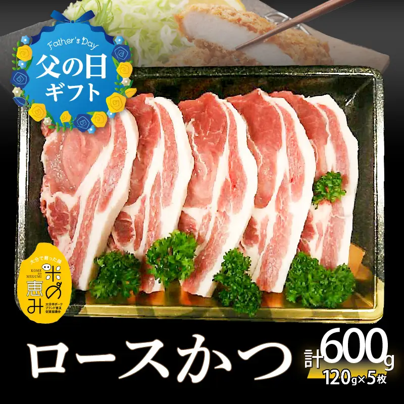 【父の日ギフト】 米の恵み ロースかつ 約120g×5枚 ≪6月21日お届け≫ A02011-C