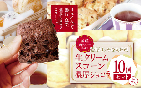 国産発酵バター仕込み濃厚リッチな九州産生クリームスコーン 濃厚ショコラ10個セット | お菓子 菓子 おかし 洋菓子 焼き菓子 イギリス菓子 濃厚 ショコラ ショコラスコーン チョコスコーン おやつ デザート スイーツ 手作り ティータイム アフタヌーンティー 大分県 中津市