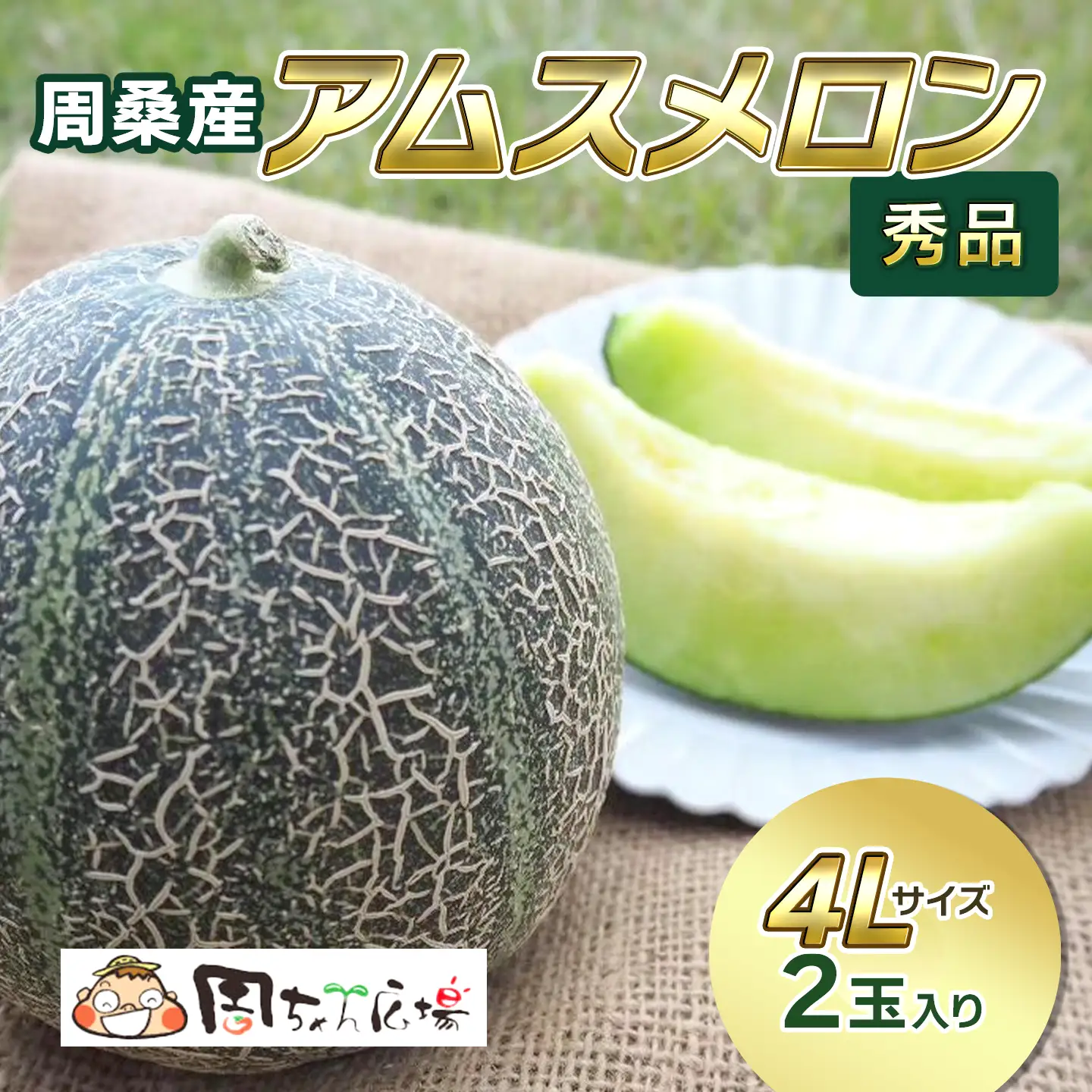 【2026年6月発送】周桑産アムスメロン（秀品）4Lサイズ2玉入 メロン