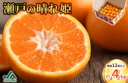 【先行予約】瀬戸の晴れ姫4kg [KC01230] 2026年12月中旬～2027年1月中旬に順次発送予定 愛媛県産 愛媛県 期間限定 はれひめ 果物ふるさと 愛媛みかん 甘いみかん 果物 故郷納税フルーツ ふるさと納税ふるーつ ふるさと納税ミカン ふるさと納税愛媛みかん みかん箱買い JA [毎年売切れ]