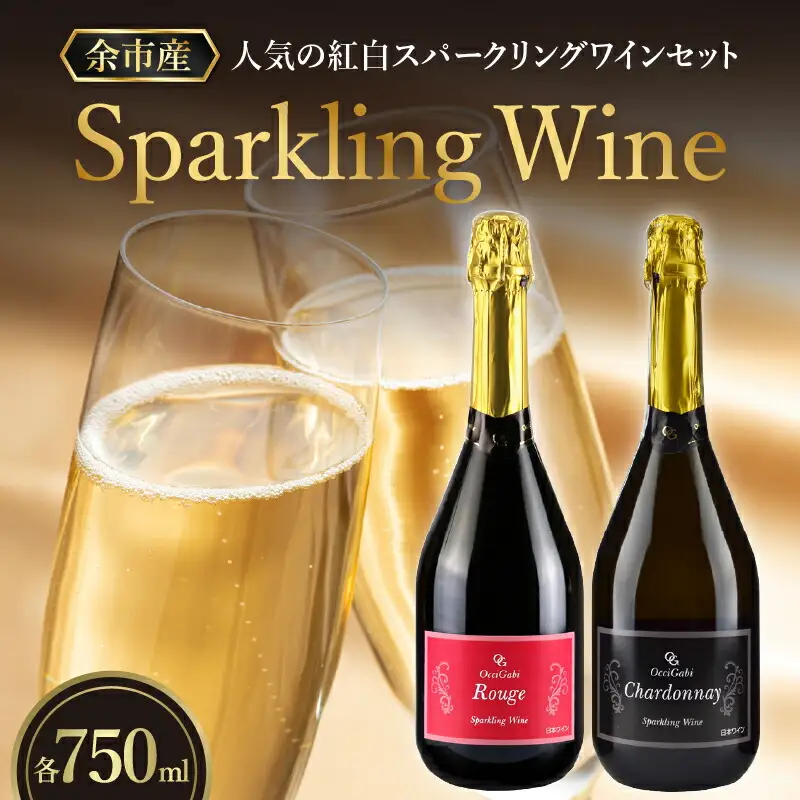 特別なおもてなしに スパークリング ワイン 紅白セット 750ml  ×各1本 オチガビワイナリー 北海道 余市町産 飲み比べ ぶどう アルコール お酒 濃厚 フレッシュ 飲みやすい ギフト お祝い パーティー お取り寄せ _Y012-0101