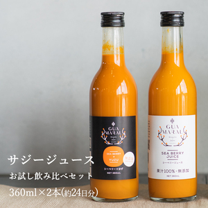  サジージュース 100%とゆず 飲み比べ2本セット【2種類の味】360ml×各1本セット（計2本） _DX01