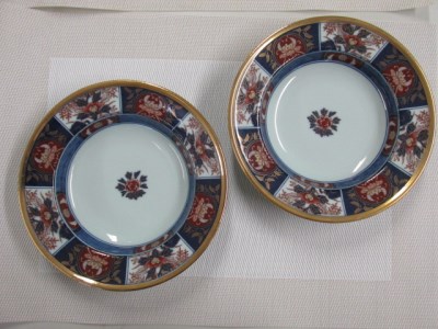 【伊万里焼】古伊万里金彩牡丹スープ碗皿（2枚入り） 033-H461