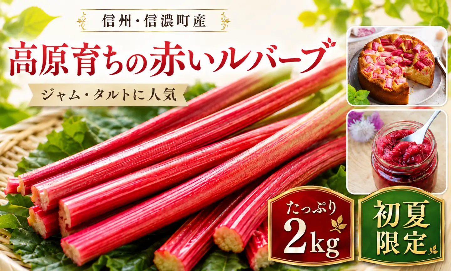 ≪初夏限定≫信州信濃町特産【ルバーブ（赤）２キロ】6月上旬まで受付！【長野信濃町ふるさと納税】