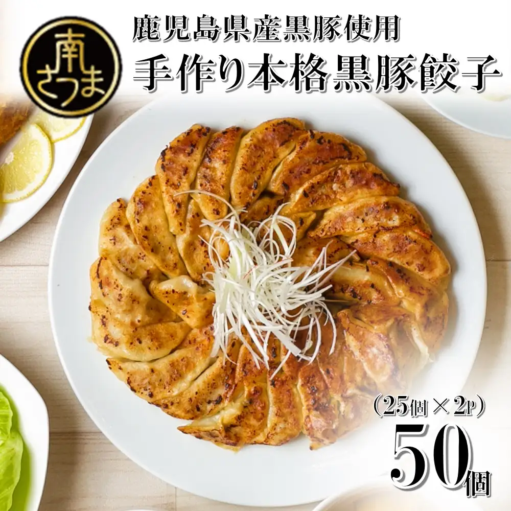 【鹿児島県産】手作り本格黒豚餃子 50個 （25個×2P）餃子 ギョーザ おかず 総菜 お弁当 のし ギフト 冷凍 南さつま市