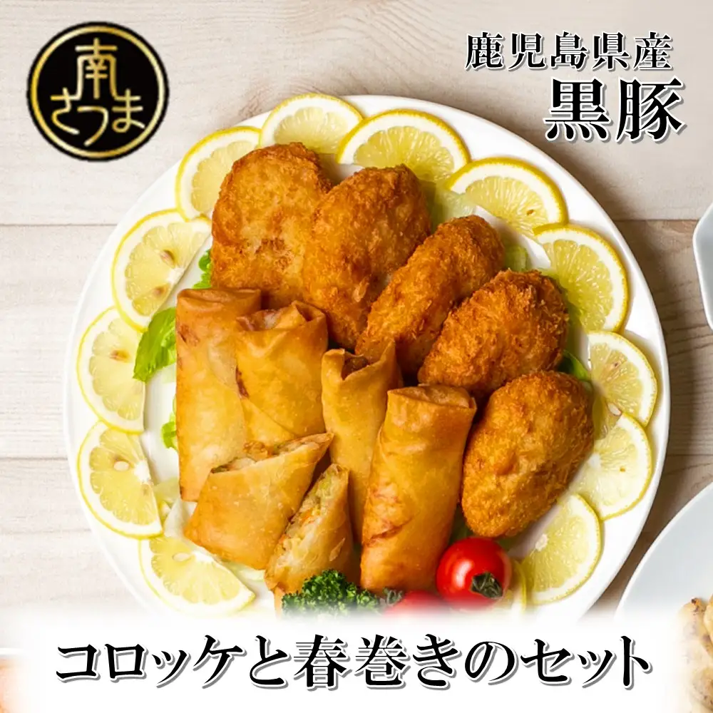 【鹿児島県産】黒豚コロッケと黒豚春巻きの詰め合わせ おかず 総菜 ギフト 贈答 冷凍 南さつま市