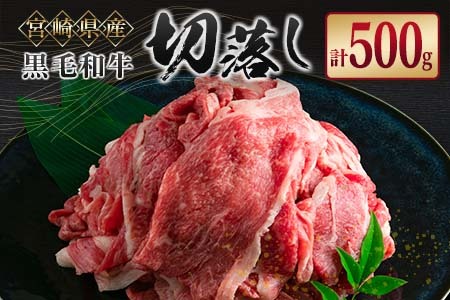 宮崎県産 黒毛和牛切落し 500g【A286】