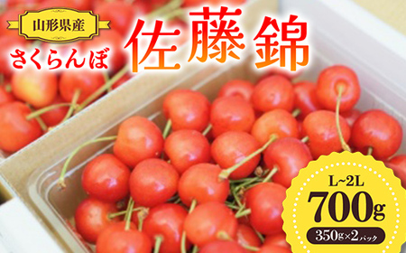 【先行予約 令和8年度発送】山形県産 さくらんぼ 佐藤錦 700g（350g×2パック）秀品以上 L～2Lサイズ FSY-0690