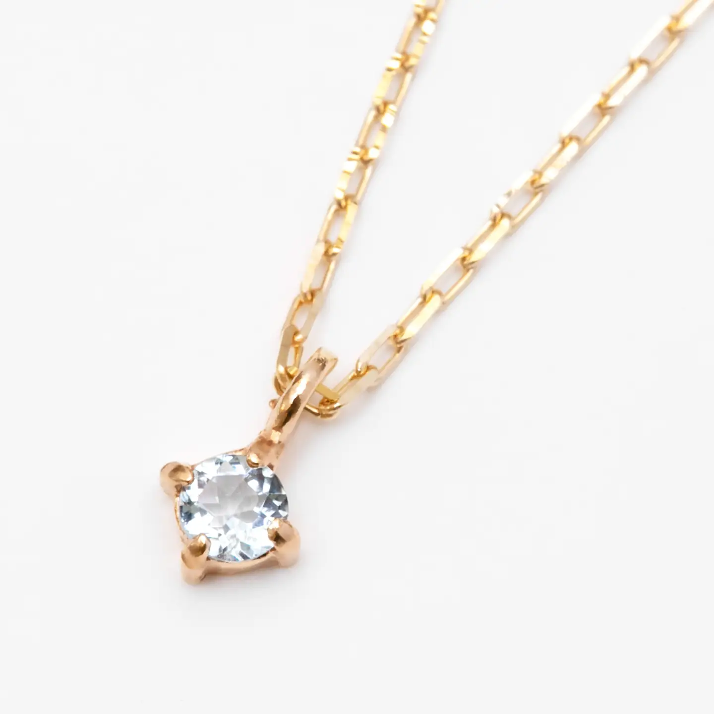 K10イエローゴールド 天然石ネックレス【3月誕生石アクアマリン】上品な華奢見え4本たてづめ 長さ40cm K10-05-03 / 金 ゴールド ジュエリー アクセサリー ギフト プレゼント レディース シンプル 定番 ネックレス
