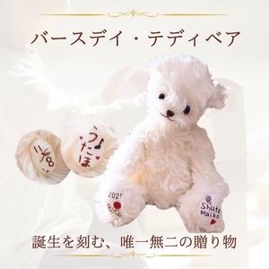 0240-59-01 ｜出産祝い｜名入れ刺繍で誕生日を刻む、高級テディベア｜teddybear