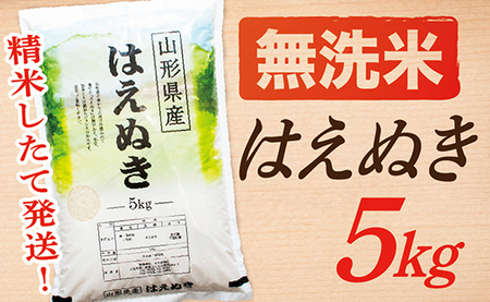 【令和7年産】【無洗米】山形県産はえぬき5kg