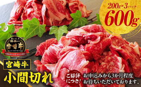 宮崎牛 こま切れ600g 牛肉 肉 お肉 精肉 挽肉 小間切れ 国産牛 和牛 ブランド牛 贈答 贈り物 ギフト グルメ お取り寄せ 炒め物 料理 アレンジ 牛丼 野菜炒め 肉豆腐 普段使い BBQ 宮崎県 高千穂町 _Tk024-018