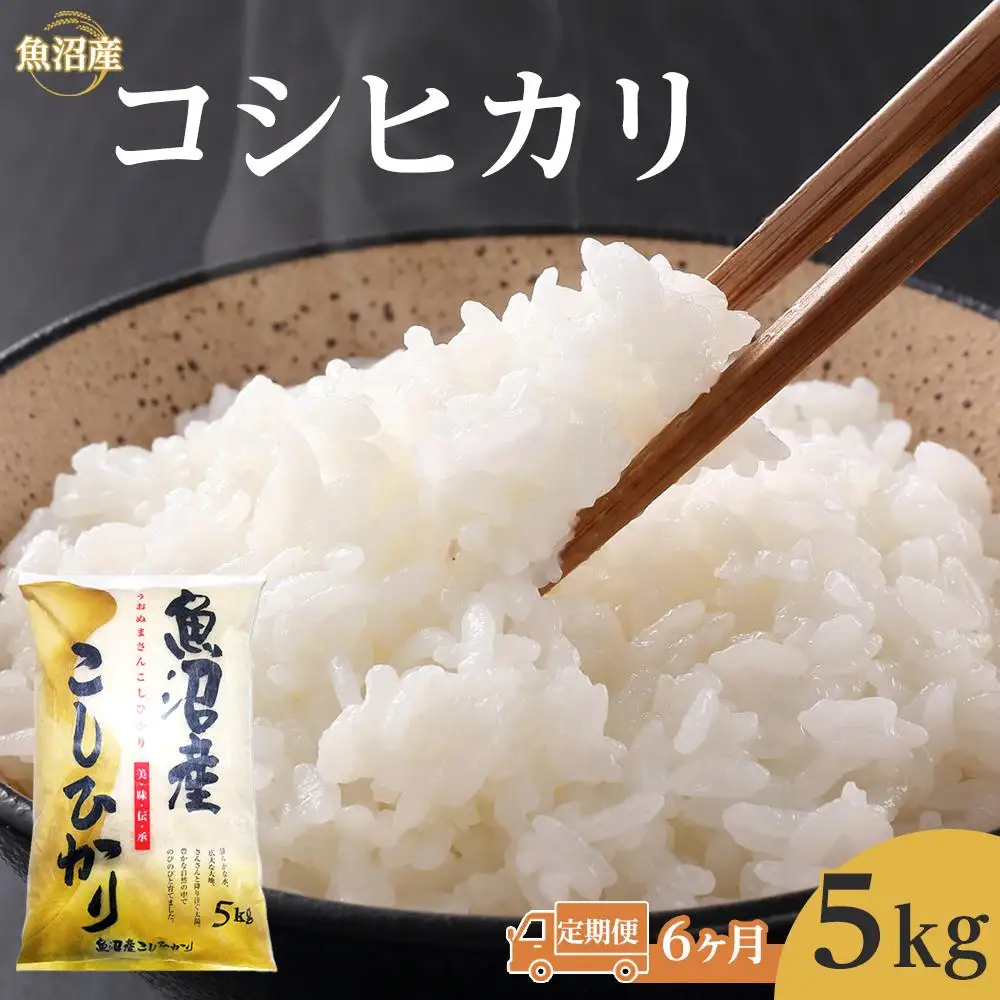 【6ヶ月定期便】令和７年産魚沼コシヒカリ5kg　1回目は注文確認後1週間以内に発送｜新潟県　魚沼　こしひかり　令和7年産