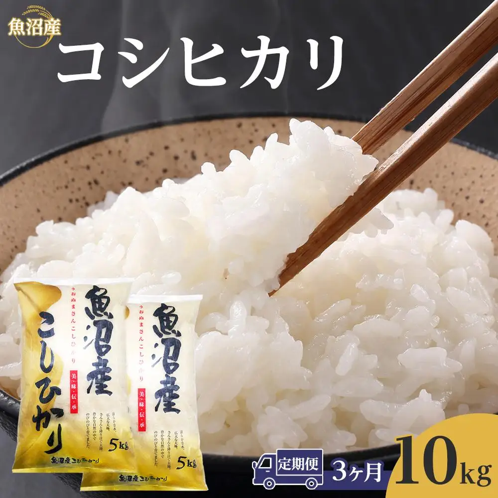 【3ヶ月定期便】令和７年産魚沼産コシヒカリ　10kg　1回目は注文確認後1週間以内に発送｜新潟県　魚沼　こしひかり　令和7年産