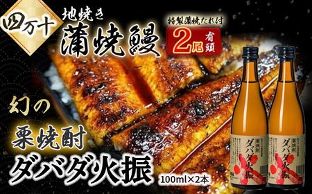 炭火の蒲焼ウナギ2尾＆幻の栗焼酎ダバダ火振り ／Esg-22 栗焼酎 日本酒 うなぎ うなぎ蒲焼  鰻