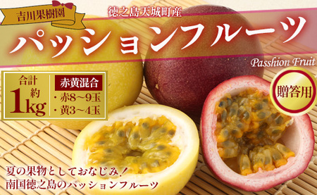 【2026年発送】先行受付 徳之島 天城町産 【贈答用】パッションフルーツ 約1kg（赤黄混合） 吉川果樹園 パッションフルーツ フルーツ 果物 赤 黄 AB-34-N