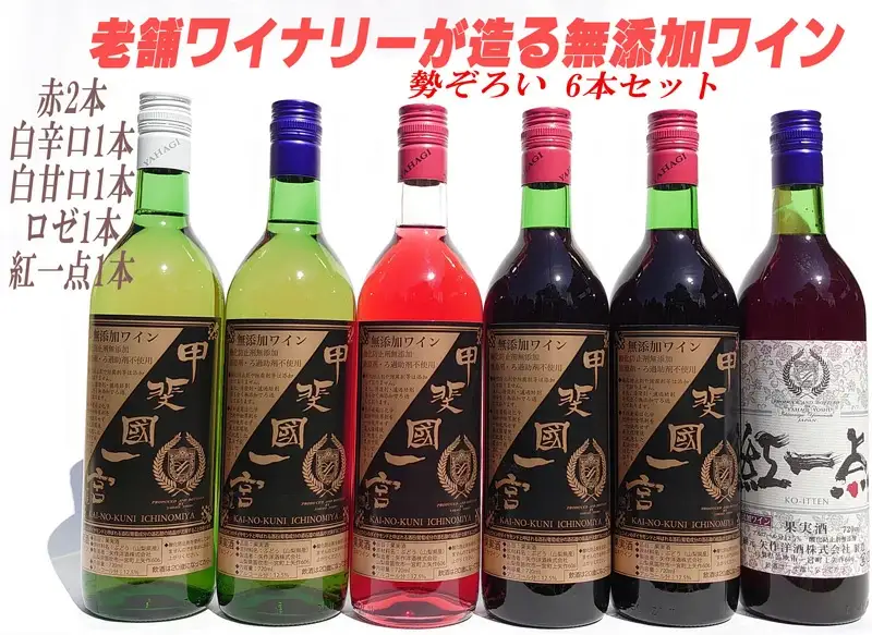 無添加ワイン6本セット 甲斐國一宮と紅一点 014-008