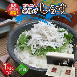 C6034n_優良県産品 認定 釜揚げしらす 茹でたて 釜揚げ しらす 無着色 安心 安全 赤穂の塩 新鮮 国産 海の幸 海鮮 魚介 紀州湯浅湾直送 まるとも海産 お取り寄せ 和歌山県 湯浅町 送料無料