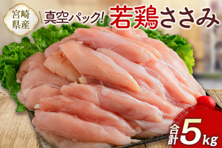 真空パック！宮崎県産若鶏ささみ 合計5kg【C407】