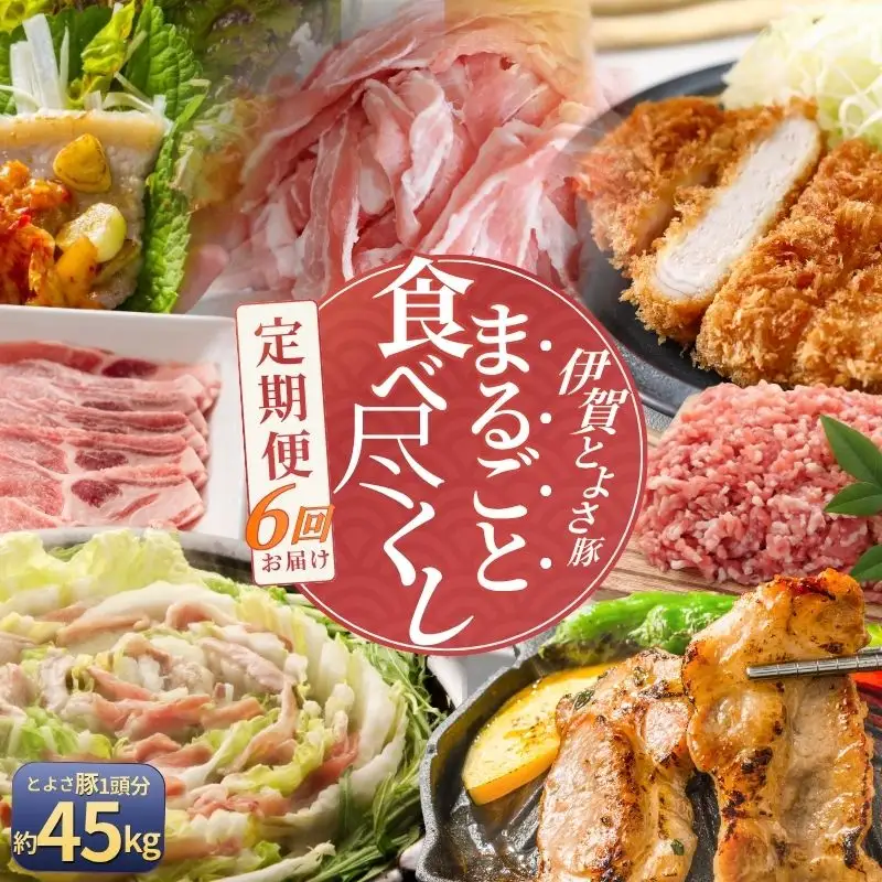 【6回分割発送】伊賀とよさ豚まるごと食べ尽くし【cook-tkb0002】