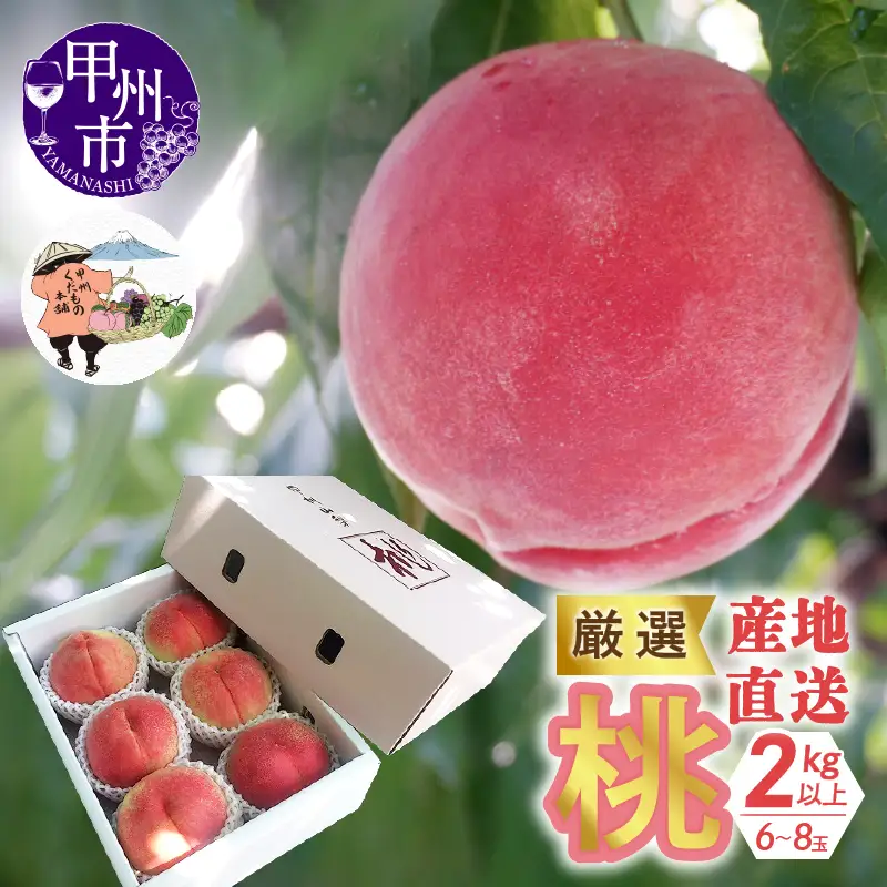 厳選！産地直送「桃」2kg以上（6～8玉）【2026年発送】（KKH）B12-491 桃 フルーツ