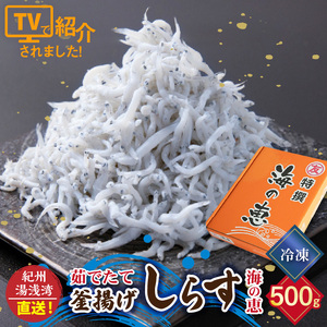 C6038n_まるとも海産【冷凍】紀州湯浅湾直送！海の恵み茹でたて 釜揚げしらす 500g