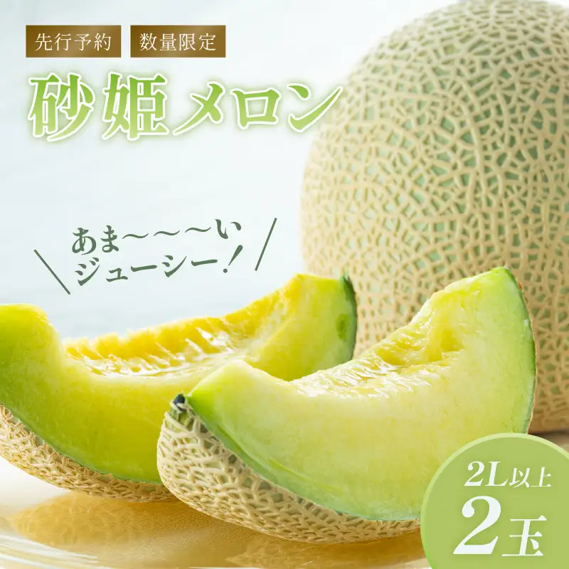 【先行予約／数量限定200】砂姫メロン2玉！（2026年6月下旬～発送）メロン