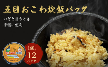 五目おこわ 炊飯パック 160g × 12パック入 ご飯パック 炊飯パック 五目ごはん ご飯 簡単調理 備蓄 非常食