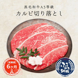 【 定期便 】 6ヶ月 黒毛和牛 A5等級 カルビ 切り落とし1.2kg カルビ